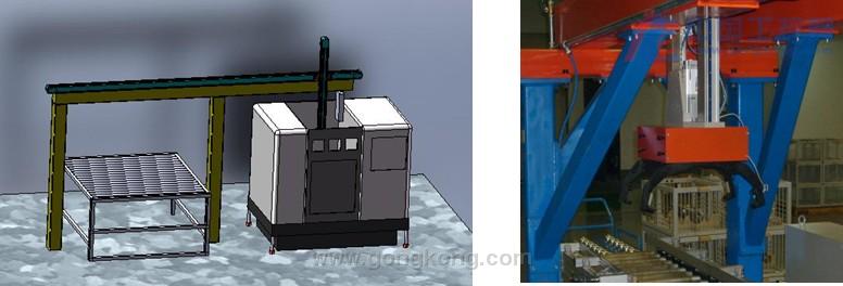 數控加工中心上下料機器人整體效果圖